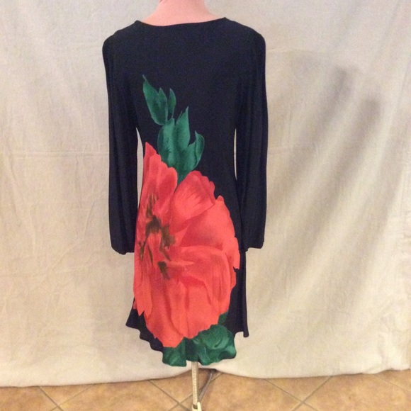SOLD VINTAGE 90s sheer Big Floral slinky dress - Picture 4 of 5